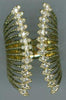 LARGE 1.14CT DIAMOND 18KT YELLOW GOLD 3D MULTI ROW MULTI LEAF TENSION FUN RING