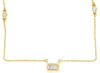 .14CT DIAMOND 14KT YELLOW GOLD 3D EMERALD CUT & ROUND BY THE YARD LOVE NECKLACE