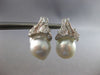 EXTRA LARGE 2.27CT DIAMOND & AAA SOUTH SEA PEARL 18K WHITE GOLD CLIP ON EARRINGS