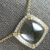 8.33CT DIAMOND & AAA GREEN AMETHYST 14KT YELLOW GOLD SQUARE HALO PYRAMID PENDANT