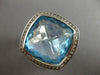 LARGE 15.50CT DIAMOND & AAA BLUE TOPAZ 925 SILVER DAVID YURMAN FUN RING #27731