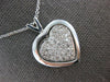 ESTATE LARGE .76CT DIAMOND 14KT WHITE GOLD 3D PAVE HEART LOVE FLOATING PENDANT