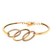 ESTATE .46CT DIAMOND 18KT YELLOW GOLD 3D OVAL LOVE KNOT CUFF BANGLE BRACELET