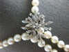 LARGE & LONG OLD MINE .50CT DIAMOND & AAA PEARL 14KT WHITE GOLD LARIAT NECKLACE
