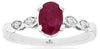 .98CT DIAMOND & AAA RUBY 14KT WHITE GOLD 3D OVAL & ROUND FRIENDSHIP LOVE RING
