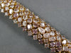ESTATE EXTRA LARGE GIA 22.07CT PINK DIAMOND 18KT ROSE GOLD CUFF TENNIS BRACELET