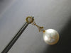 ESTATE .44CT DIAMOND & AAA SOUTH SEA PEARL 18KT YELLOW GOLD 3D HANGING EARRINGS