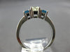 1.27CT FANCY YELLOW & BLUE DIAMOND 14K WHITE GOLD 3 STONE LUCIDA ENGAGEMENT RING