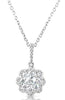 ESTATE .68CT DIAMOND 14KT WHITE GOLD 3D CLASSIC ROUND FLOWER FLOATING PENDANT