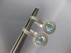 2.32CT DIAMOND & AAA BLUE TOPAZ 14KT WHITE GOLD HALO LEVERBACK HANGING EARRINGS