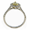 1.16CT WHITE & FANCY YELLOW DIAMOND 18KT 2 TONE GOLD 3D MARQUISE ENGAGEMENT RING