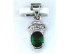 .44CT DIAMOND & AAA EMERALD 14KT WHITE GOLD 3D OVAL SEMI BEZEL FLOATING PENDANT