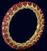2.99CT AAA RUBY 14KT YELLOW GOLD 3D CLASSIC SHARED PRONG ETERNITY FUN LOVE RING