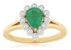 .89CT DIAMOND & AAA EMERALD 14K YELLOW GOLD PEAR SHAPE & ROUND FILIGREE FUN RING