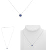 .73CT DIAMOND & AAA SAPPHIRE 14KT WHITE GOLD 3D ROUND CLASSIC HALO LOVE NECKLACE