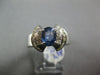 ESTATE 1.64CT DIAMOND & AAA SAPPHIRE 14K WHITE GOLD OVAL & ROUND FRIENDSHIP RING