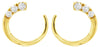 .25CT DIAMOND 14KT YELLOW GOLD GRADUATING JOURNEY 3 STONE HOOP HANGING EARRINGS
