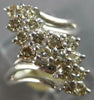 ESTATE .52CT DIAMOND 14KT WHITE GOLD 3D CLASSIC CLUSTER CRISS CROSS FUN RING