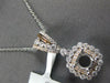LARGE .55CT DIAMOND 18K WHITE & ROSE GOLD 3D 4 PRONG SEMI MOUNT FLOATING PENDANT