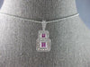 .76CT DIAMOND & AAA PINK SAPPHIRE 14KT WHITE GOLD DOUBLE SQUARE FLOATING PENDANT