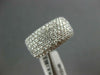 WIDE 1.85CT DIAMOND 14K WHITE GOLD ROUND MULTI ROW PAVE CLASSIC ANNIVERSARY RING