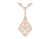 ESTATE 2.50CT DIAMOND 14KT ROSE GOLD FLOWER MULTI HEART TEAR DROP LOVE NECKLACE
