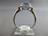 2CT DIAMOND & AAA BLUE TOPAZ 14K WHITE GOLD HALO CUSHION & ROUND ENGAGEMENT RING