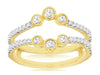 .50CT DIAMOND 14KT YELLOW GOLD 3D FLORAL V SHAPE INSERT WEDDING ANNIVERSARY RING