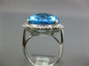 ESTATE 17.24CT DIAMOND & AAA BLUE TOPAZ 14KT WHITE GOLD FLOWER FILIGREE FUN RING