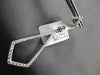 ESTATE LARGE 1.14CT DIAMOND 18KT WHITE GOLD ELONGATED TEAR DROP HANGING EARRINGS