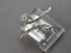ESTATE .33CT DIAMOND 14K WHITE GOLD ROUND DOUBLE TEAR DROP CRISS CROSS LOVE RING