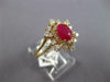 WIDE 1.50CT DIAMOND & AAA RUBY 18KT YELLOW GOLD 3D OVAL & ROUND FLOWER FUN RING