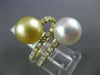 .60CT DIAMOND & AAA SOUTH SEA GOLDEN PEARL 18KT YELLOW GOLD 3D CRISS CROSS RING