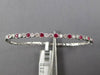 1.07CT DIAMOND & AAA RUBY 18KT WHITE GOLD 3D SEMI ETERNITY LOVE BANGLE BRACELET