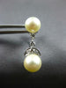 ESTATE .50CT DIAMOND & AAA SOUTH SEA PEARL 14KT WHITE GOLD LEAF EARRINGS #27036