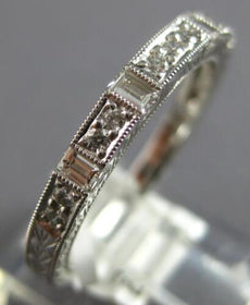 .32CT DIAMOND 14KT WHITE GOLD ROUND & BAGUETTE FILIGREE WEDDING ANNIVERSARY RING
