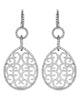 1.36CT DIAMOND 18KT WHITE GOLD 3D FILIGREE TEAR DROP LOVE KNOT HANGING EARRINGS