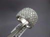 EXTRA LARGE 3.48CT DIAMOND 14KT WHITE GOLD PAVE SEMI ETERNITY ANNIVERSARY RING