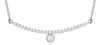 ESTATE .20CT DIAMOND 14KT WHITE GOLD 3D CLASSIC SOLITAIRE BAR LOVE NECKLACE