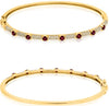 1.27CT DIAMOND & AAA RUBY 14KT YELLOW GOLD 3D BY THE YARD CUFF BANGLE BRACELET