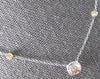LONG 1.1CT DIAMOND 14KT 2 TONE GOLD 3D SOLITAIRE BY THE YARD BEZEL LOVE NECKLACE