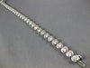ESTATE LARGE 4.01CT DIAMOND 14KT WHITE GOLD 3D ROUND BEZEL PRONG TENNIS BRACELET