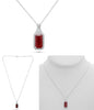 LARGE 3.71CT DIAMOND & AAA RUBY 18K WHITE GOLD ROUND & EMERALD CUT LOVE NECKLACE