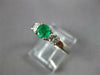 .62CT DIAMOND & AAA EMERALD 14KT WHITE GOLD ROUND 3 STONE ENGAGEMENT RING #27343