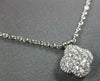 ESTATE 1.11CT DIAMOND 18K WHITE GOLD FLOWER BY THE YARD INVISIBLE LOVE NECKLACE