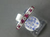 ESTATE 1.15CT DIAMOND & AAA RUBY 18KT WHITE GOLD ROUND CHANNEL ANNIVERSARY RING