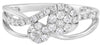 .48CT DIAMOND 14K WHITE GOLD 3D CLASSIC DOUBLE FLOWER LOVE KNOT CRISS CROSS RING