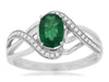 .80CT DIAMOND & AAA EMERALD 14KT WHITE GOLD 3D OVAL & ROUND INFINITY LOVE RING