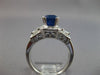 2.72CT DIAMOND & AAA SAPPHIRE 18KT WHITE GOLD CUSHION & BAGUETTE ENGAGEMENT RING