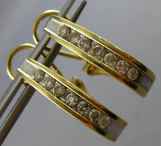 .40CT DIAMOND 14KT YELLOW GOLD ROUND CHANNEL UMBRELLA CLIP ON HANGING EARRINGS